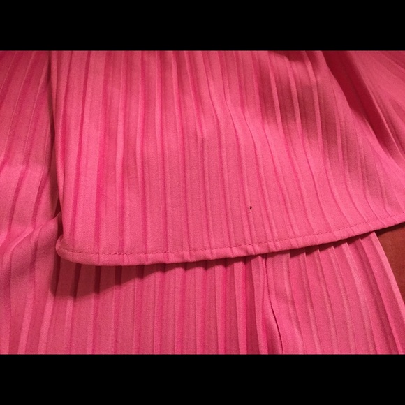 VTG 70s BOHO DISCO Pink Pleated Angel Sleeve Top NWT - Picture 7 of 8